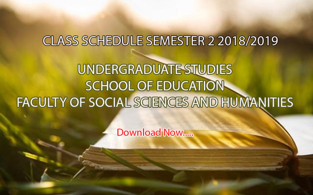 Class Schedule Semester 2 2018/2019